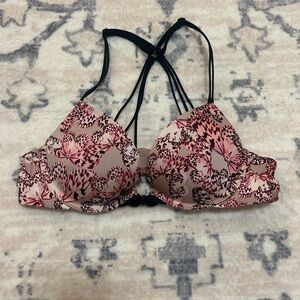 Victoria's Secret Pink and Black Floral Bra
